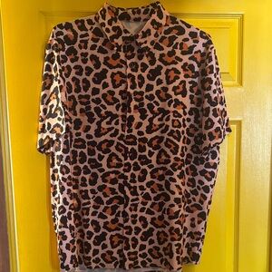 Leopard Pattern Short Sleeve Shirt